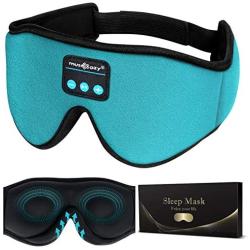 MUSICOZY Sleep Headphones 3D Bluetooth 5.0 Wireless Headband Sleep Mask, Sleeping Headphones Music Eye Mask for Side Sleepers. Air Travel, Built-in Ultra Thin Speakers Microphones Noice Cancelling