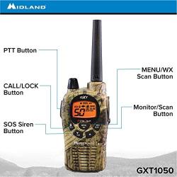 Midland 50 Channel GMRS Two-Way Radio - Long Range Walkie Talkie (Mossy Oak Camo, 2-Pack)
