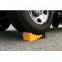 Camco 44423 RV Curved Leveler with Chock - Easy Drive-on Leveler Adds Up to 4'' in Height