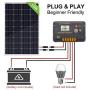 ECO-WORTHY 120 Watts 12 Volts Solar Starter Kit: 120W Monocrystalline Solar Panel + 20A PWM Charge Controller + Z Brackets + 16ft Solar Cable with Connector