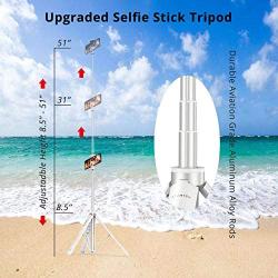 ATUMTEK 51'' Selfie Stick Tripod, All in One Extendable Phone Tripod Stand with Bluetooth Remote 360° Rotation for iPhone and Android Phone Selfies, Video Recording, Vlogging, Live Streaming - White