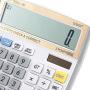 Electronic Desktop Calculator with 12-digit Large Display, Solar and Button Dattery Dual Power Standard 12-Digit Big Display Handheld Function Desktop Calculator (White Gold)