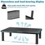 Urban Deco Computer Monitor Stand Riser 3 Height Adjustable Monitor Riser, Metal Rust-proof Desk Monitor Stand for Laptop/Printer/PC, 50Lbs Loading Capacity Pc Desktop Monitor Stand (BlACK-1pack)