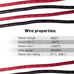 30 ft 10 Gauge High Temperature Wire 150 Degrees C Rated. UL and CSA Rated Silicone Rubber Insulated Cable Black and Red 15 ft of Each Color, Made in USA (30FT 10g Silicone Wire)