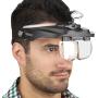 Carson Optical Pro Series MagniVisor Deluxe Head-Worn LED Lighted Magnifier with 4 Different Lenses (1.5X, 2X, 2.5X, 3X) (CP-60), Black, 4-Inch