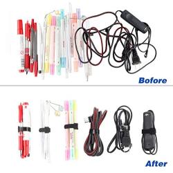 OneLeaf 80PCS Reusable Cable Ties, Black Adjustable 6-Inch Cord Organizer Ties, Multi-purpose Hook Loop Cable Management Wire Ties for Organizing Home, Office, Data Centers