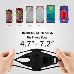 Bone Bike Tie 4 Bike Phone Mount for Handlebar, Bicycle / Motorcycle Universal Cell Phone Holder for 4.7'' - 7.2'' , Face ID Compatible, Ultra Light Silicone Bike Accessories - Black
