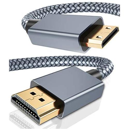 Elebase Mini HDMI to HDMI Cable 10 FT,4K 60Hz Mini HDMI Cord Compatible for DSLR Camera,Camcorder,Graphics Video Card,Laptop,Pico Projector,Raspberry Pi Zero W,Neogeo