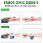 RELIGES Upgrade Ergonomic Wrist Pad (2 Pack) - Mousepad Memory Foam Wrist Support Pillow Rest Cushion Mat for Office Computer Laptop, Mac Durable Comfortable and Pain Relief (Blue)