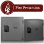 AEGIS 1.74 CF Fireproof Safe Electronic Security Box- Safe and Lock Box with Keypad Lock and Keys for Money Jewelry Passport Home Office Hotel,Battery Included