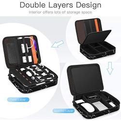 Electronic Organizer Bag, FINPAC Portable Accessories Storage for Cable/Cord/Charger/Phone/USB/SD Card, Portfolio Tablet Sleeve Carrying Case for iPad Pro 11 in/10.2'' New iPad/10.5'' iPad Air/9.7'' iPad