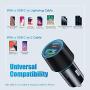 USB C Car Charger, Total 36W Dual Type C PD Car Charger with 18W PD & QC 3.0 Fast Car Charger Adapter Compatible with iPhone 12/12 Pro Max/11Pro/11/Samsung/iPad and More