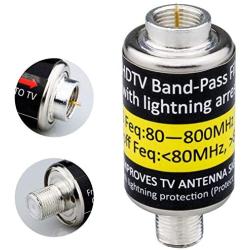 LTE Filter with Lightning Arrestor - LTE Filter for TV Antenna - Cable TV in-Line Coaxial Surge Protector