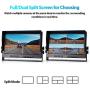 Fookoo Ⅱ 10'' 1080P Wired Backup Camera System Kit,10'' HD Quad Split Screen Monitor with Recording IP69 Waterproof Rear View Side View Camera Parking Lines for Truck/Semi-Trailer/Box Truck/RV(DY104)