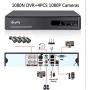 Kingkong Smart 4CH 1080P Home Security Camera System, 2MP CCTV Camera Security System Outdoor AHD Video DVR Recorder 4X 1920TVL, H.265+ IP67 Weatherproof, 98ft Night Vision, Motion Alert (Black)