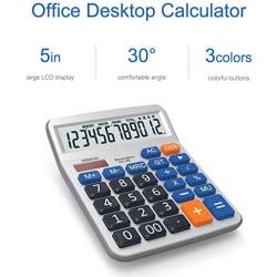 Pendancy Large LCD Display Button Electronic 12 Digits Desktop Minimalist Calculator(5M)