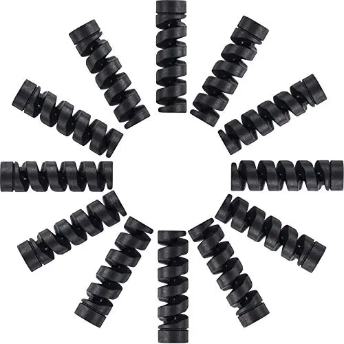 24 Pieces Charger Cable Saver, Silicone Flexible Cable Wire Protector, Mouse Cable Protector, Suit for All Cellphone Data Lines (Black)