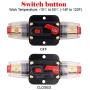 2 Pack Inline 125amp Circuit Breaker with Manual Reset Fuse Holder for Car Audio Marine Boat Stereo with Wire Lugs and Heat Shrink Tube