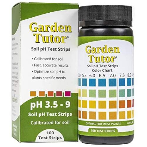 Garden Tutor Soil pH Test Strips Kit (3.5-9 Range) 100 Tests