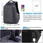 OUTJOY Anti Theft Travel Backpack Waterproof Laptop Backpack for Men Women Lockable Computer Backpack with USB Charging Port Padded Compartment for 15.6 inches Laptop School Backpack TSA Friendly Grey