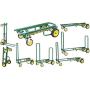 Rock-N-Roller R2RT-GR (Micro) 8-in-1 Folding Multi-Cart/Hand Truck/Dolly/Platform Cart/26'' to 39'' Telescoping Frame/350 lbs. Load Capacity, Green