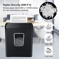 Shredder for Home, Bonsaii 6 Sheet Cross Cut Paper Shredder for Small Home Office Use, Portable Handle Design with 3.4 Gallons Wastebasket (C237-B)