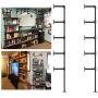 Industrial Wall Mount Iron Pipe Shelf Bracket,Vintage Retro Black DIY Open Bookshelf, Storage Shelves, Ceiling Hung Shelves for Home Kitchen Office(2PcsX5Tier,70'' Tall,12''deep,Hardware Only)