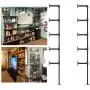 Industrial Wall Mount Iron Pipe Shelf Bracket,Vintage Retro Black DIY Open Bookshelf, Storage Shelves, Ceiling Hung Shelves for Home Kitchen Office(2PcsX5Tier,70'' Tall,12''deep,Hardware Only)