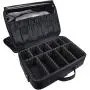 Goldwheat Travel Cosmetic Bags Make up Box Beauty Brush Train Case with Shoulder Strap & Handle (Large:16.5x5.5x12.2 inch)