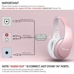 Wireless TV Headphones, Jelly Comb Wireless Headphones for TV Watching with 2.4G RF Transmitter(Support Optical, 3.5mm AUX, RCA Audio Out), Wireless Over-Ear Stereo Headset 100ft Range YP078