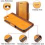 Rssviss iPhone SE Case iPhone 5s/5/SE Wallet Case,Handmade PU Leather Magnet Wallet Flip Case Cover with Built-in Credit Card/ID Card Slots for 5s 5 SE（4.0 inch,Orange）