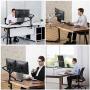 Height Adjustable 3 in 1 Laptop Monitor Stand Compatible with 13 to 17.3 inch Laptop, Hold 2 Monitors 11 to 27 inch with Vesa, Monitor Desk Stand arm Riser Mount Stand Workstation (Silver)