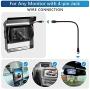 Heavy Duty Backup Camera for Trucks - 4 pin Vehicle Backup Camera - Weatherproof Rearview Camera with CMOS Sensor - Night Vision Cam for Trailer, Bus, Van with 33-ft Cable