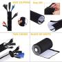 Management Sleeve Wire, GIKPAL 120 inch Cable Cord Organizer Flexible Cable Wrap Wires Hider Protector for Pets TV Computer Office Home Car