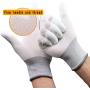 FANGULU 10 Pairs White Nylon Gloves Non-slip And Anti-static PU Gloves Suitable for Machining Electronic Assembly Automobile Making Construction Site Logistics Loading And Unloading(20PCS)