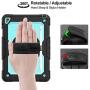 SEYMAC stock Case for iPad 6th/5th Generation, [Full-Body] & [Shock-Proof] Protective Case with 360 Degrees Rotating Stand & Strap for iPad 5th/6th/ Air 2/ Pro 9.7 (SkyBlue+Black)
