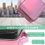 Holographic Makeup Case, BuyAgain Waterproof Cute Travel Cosmetic Case Organizer With Adjustable Dividers for Women, Pink