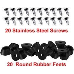 Soft Cutting Board Rubber Feet with Stainless Steel Screws, 0.28 x 0.59 (), Soft, Non Slip, Non Marking, Anti-Skid, Fine Grips for Furniture, Electronics and Appliances (20 Pieces)