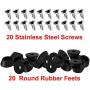 Soft Cutting Board Rubber Feet with Stainless Steel Screws, 0.28 x 0.59 (), Soft, Non Slip, Non Marking, Anti-Skid, Fine Grips for Furniture, Electronics and Appliances (20 Pieces)