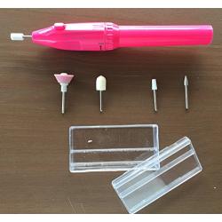Electric Manicure Pedicure Tools Kit - 6 Piece Portable Rotary Drill Nail Care Grooming Set System Kit Includes Buffer, Grinder, Shaper, More for Professional Salon Spa Nails - COLORS RANDOM WILL VARY