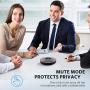 Bluetooth Speakerphone - M2 Gray Conference Speaker w/Dongle, Idea for Home Office 360º Voice Pickup 4 AI Echo & Noise Canceling Microphones, Skype USB Speakerphone AUX in/Out for up to 8 People