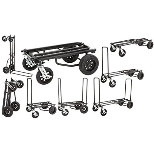 Rock-N-Roller R12STEALTH (All Terrain Stealth) 8-in-1 Folding Multi-Cart/Hand Truck/Dolly/Platform Cart/34'' to 52'' Telescoping Frame/500 lbs. Load Capacity, Black