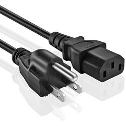 TNP Universal Power Cord (1 Feet) - NEMA 5-15P to IEC320C13 Power Cable Wire Connector Socket Plug Jack - Black