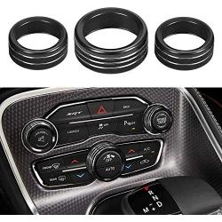 Thor-Ind AC Air Conditioner Volume Tune Knob Button Cover for Dodge Ram 1500 2500 3500 2013 2014-2018 for Dodge Challenger Charger Chrysler 300 300s 2015 2016 2017 2018 2019 2020 (Black)