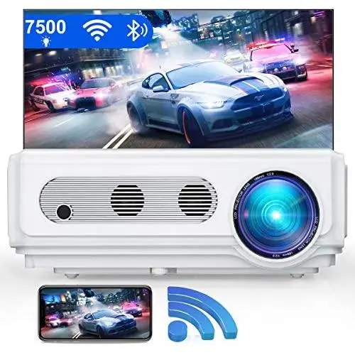 WiMiUS S6 Native 1080P WiFi Bluetooth Projector, 7500L HD Home & Outdoor Wireless Phone Projector Support 4K / Max Zoom 50% / Keystone, Led Movie Projector for Fire Stick, HDMI, USB,TV Box, Laptop WiMiUS S6 Native 1080P WiFi Bluetooth Projector, 7500L HD Home & Outdoor Wireless Phone Projector Support 4K / Max Zoom 50% / Keystone, Led Movie Projector for Fire Stick, HDMI, USB,TV Box, Laptop
