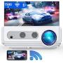 WiMiUS S6 Native 1080P WiFi Bluetooth Projector, 7500L HD Home & Outdoor Wireless Phone Projector Support 4K / Max Zoom 50% / Keystone, Led Movie Projector for Fire Stick, HDMI, USB,TV Box, Laptop
