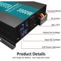 WZRELB RBP300012 3000W 12V 110~120V Pure Sine Wave Solar Power Inverter DC to AC System