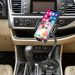Universal Car Cup Holder Phone Mount with Long Neck & 360° Rotatable Cradle Compatible for iPhone 11 Pro Max/11 Pro/11/Xs Max/X/8 Plus/7 Plus/7/8/Galaxy Note 10 Plus/Note 10/S10/S10 Plus/S9 Plus