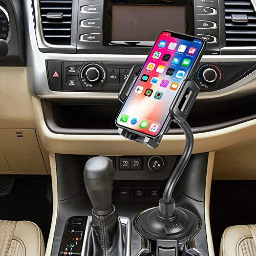Universal Car Cup Holder Phone Mount with Long Neck & 360° Rotatable Cradle Compatible for iPhone 11 Pro Max/11 Pro/11/Xs Max/X/8 Plus/7 Plus/7/8/Galaxy Note 10 Plus/Note 10/S10/S10 Plus/S9 Plus