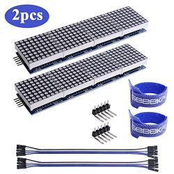 GeeekPi 2Pack MAX7219 8 x 32 Dot Matrix MCU 4 in 1 LED Display Module for Arduino Raspberry Pi (Green)